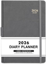 High-Quality 2026 A5 Planner: Daily Format, Faux Leather, Organizer with Pocket