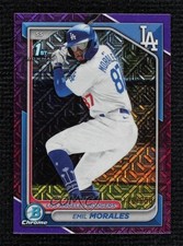 2024 Bowman Chrome Prospects Mega Box Purple Mojo Refractor Emil Morales 1k9t