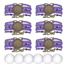 Bracelet Blanks for Jewelry Making 6pcs 25mm Purple