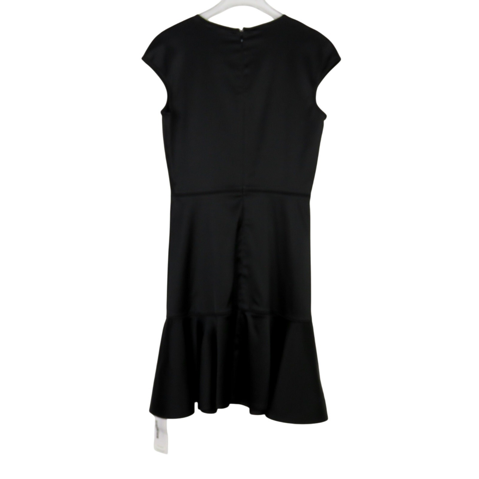 Theory Essential Flare A-Line Dress Black Satin Mini Dress Size 6 Small thumbnail 10
