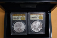 2013-w Silver Eagle 2 Coin Set Pcgs Pr70/sp70 Reverse/enhanced Thomas Cleveland
