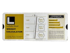 Vintage Lasalle Steel Weight Calculator Industrial 1968 Made Usa
