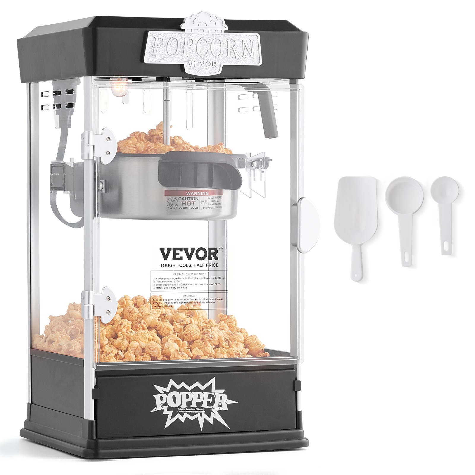 Machine à Pop-corn VEVOR Noire pour Soirée Cinéma en Famille et Fêtes