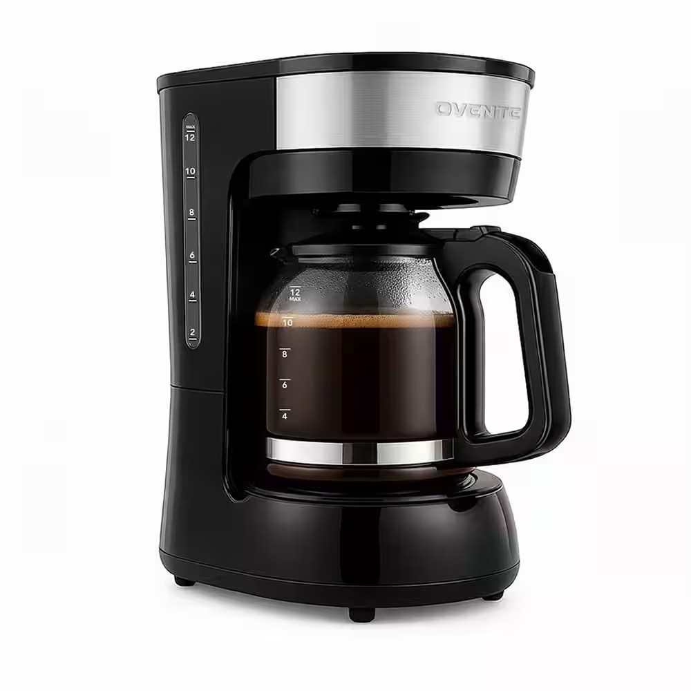 12-Cup Drip Coffee Maker, with Reusable Filter and Borosilic
