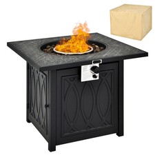 Square Fire Pit Table 50000BTU Propane Gas Outdoor Resistant Surface Black