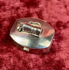 A Super Solid Silver Hallmarked Pull Box. Golfing Interest. London