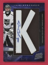 2011-12 Panini Prime Namesakes Jonathan Quick Auto /75 Letter 