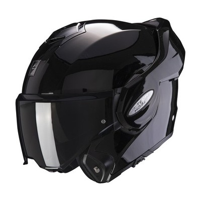 Scorpion Exo Tech Evo Solid Glossy Black Schwarz Gr. L Motorradhelm Klapphelm