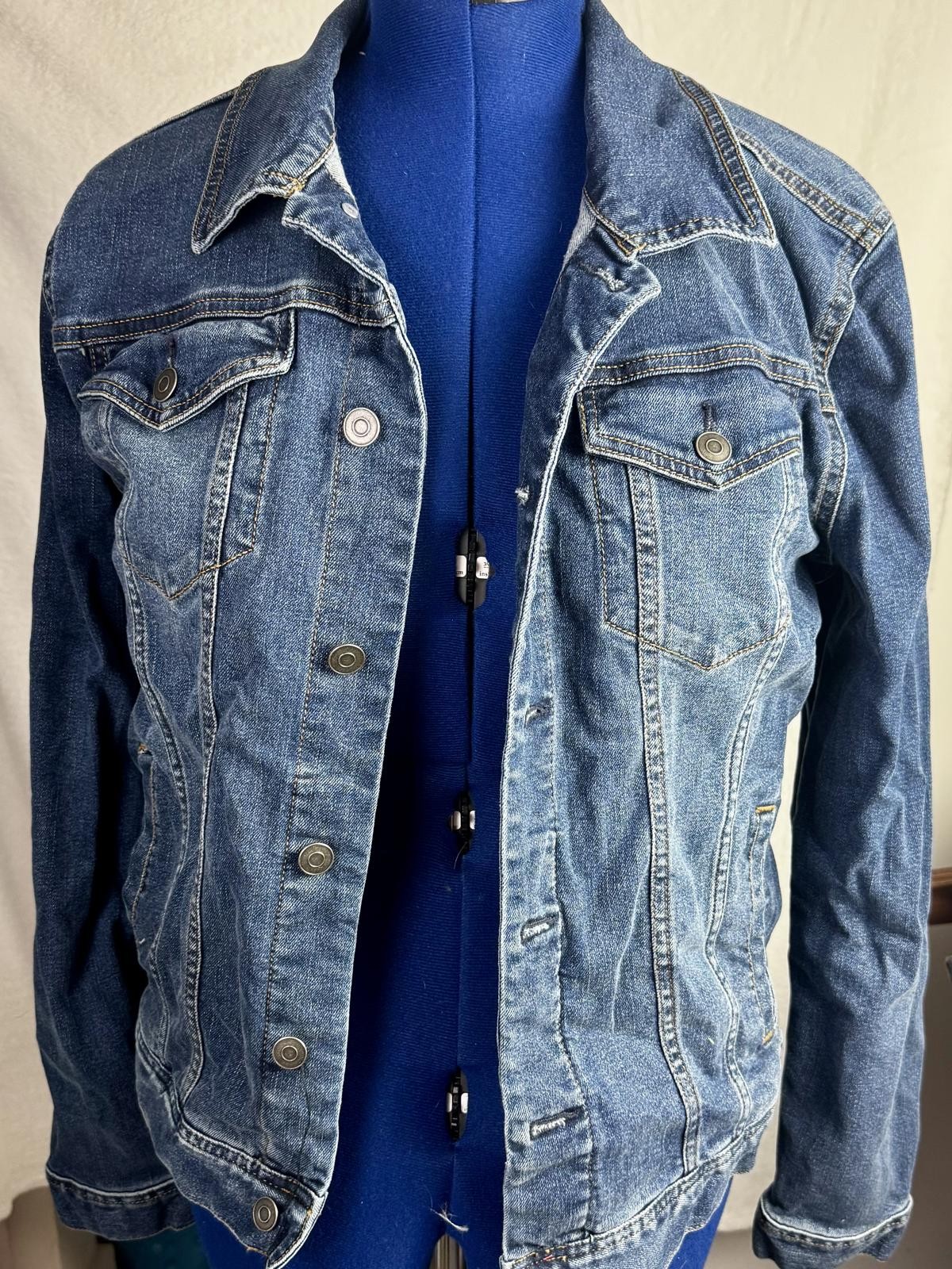 two face threads changeable patch denim jacket bi… - image 3