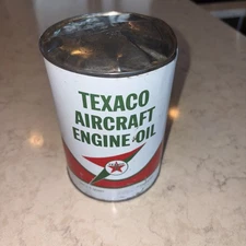 Vintage Texaco Aircraft Engine Oil 1 Quart Can Gas Advertising 