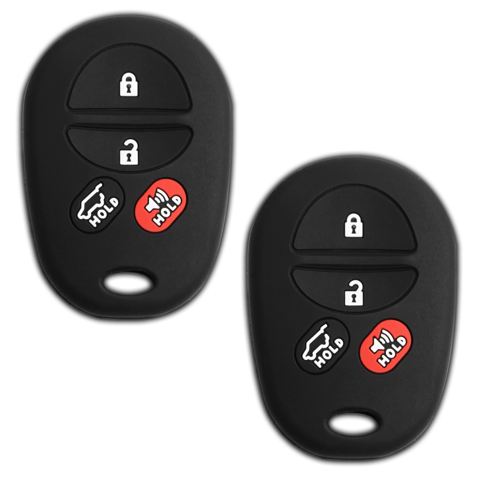 2 Key Fob Remote Skin Shell Case Cover Replacement for Toyota GQ43VT20T