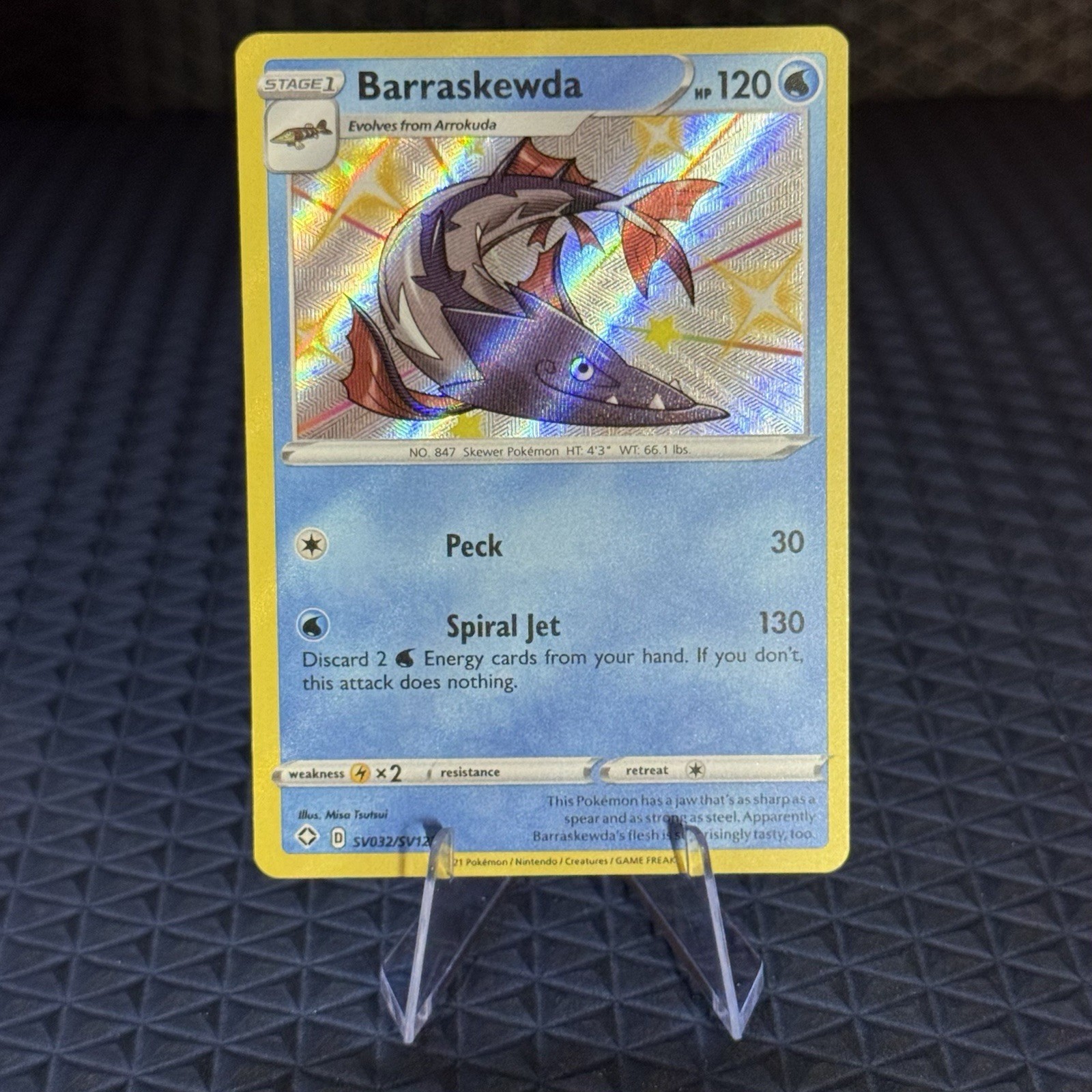 Pokemon - Barraskewda - SV032/SV122 - SWSH: Shining Fates - Holo NM Pokemon TCG