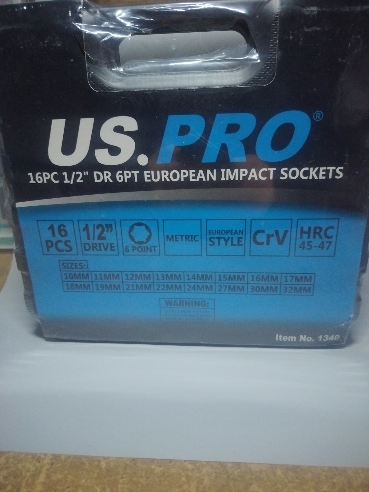 US PRO  Bergen 16pc 1/2'' Dr 6-Point 10-32mm Deep Impact Socket Set B1340. BNIB.