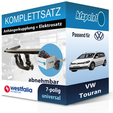 Für VW Touran 03-06 WESTFALIA Anhängerkupplung abnehmbar + 7polig E-Satz neu