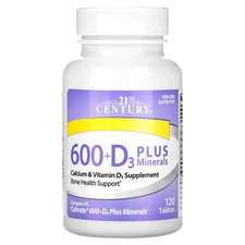 600+D3 Plus Minerals, 120 Tablets