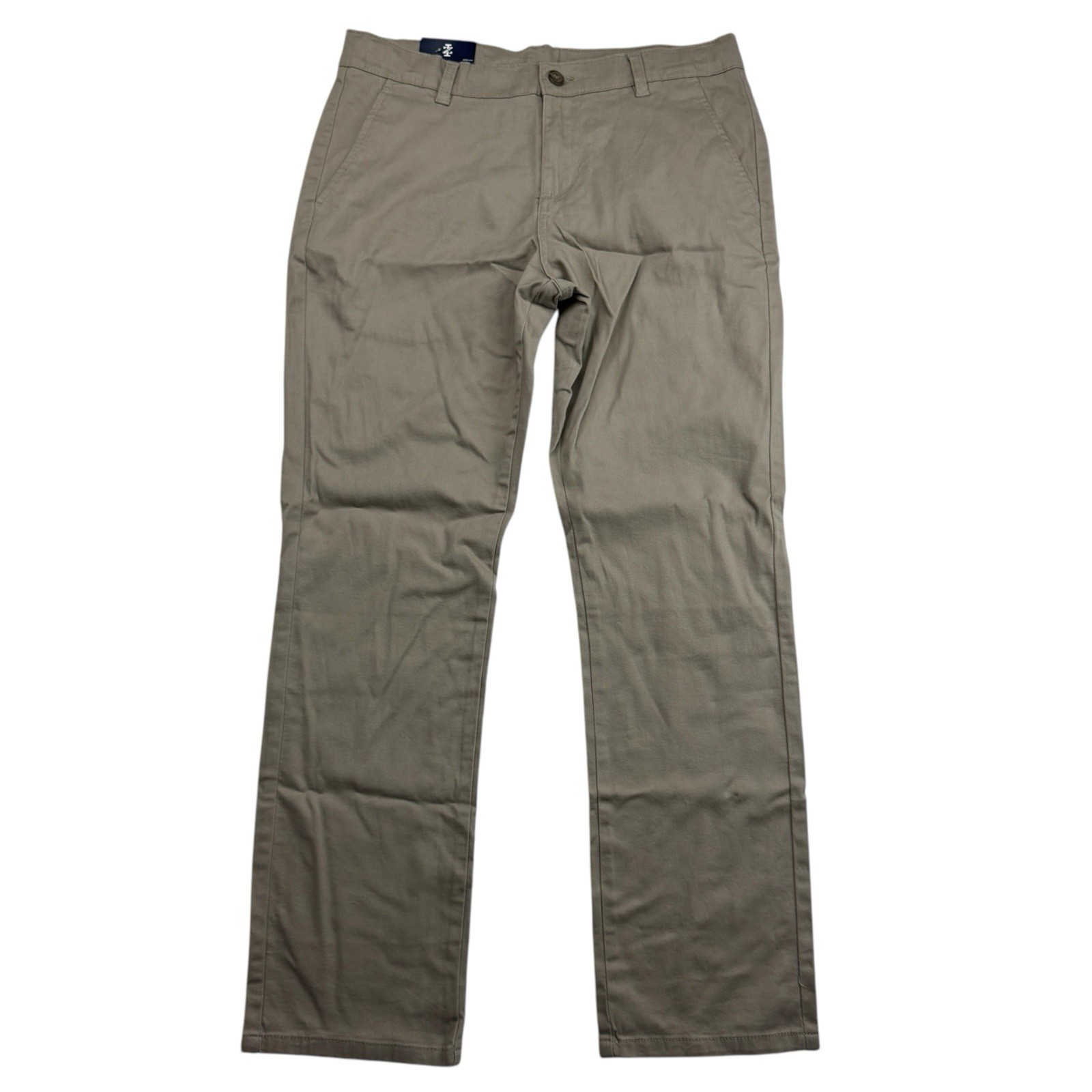 NWT IZOD Flat Front Tough Cotton Stretch Khaki Chino Pants Uniform 16 HUSKY