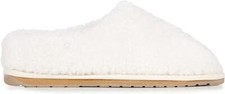 Style co. Women's Teddy Faux Fur Slippers Comfort Slip On Ivory Size 6M