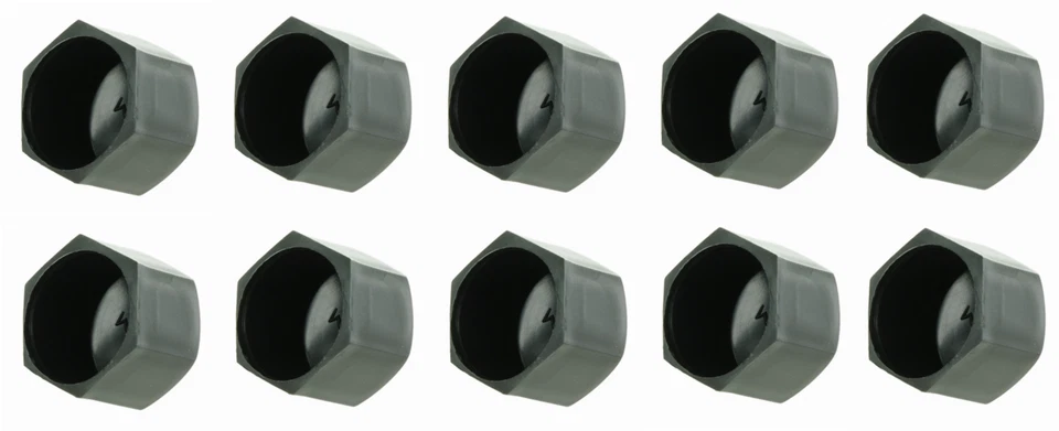 10x copribulloni 10 13 17 cappucci plastica bullone copri dado tappi nero ruota - Immagine 2 di 3