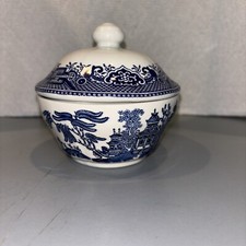 Churchilll England Blue Willow Lidded Sugar Bowl - Free Shipping