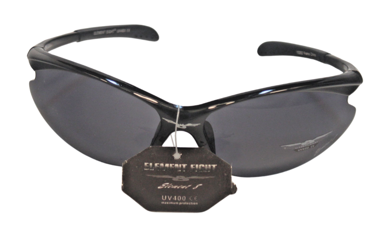 Authentic Element 8 Wrap Sunglasses Black Frame Charcoal Lens M/W  
