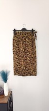Leopard print midi wrap skirt size 8