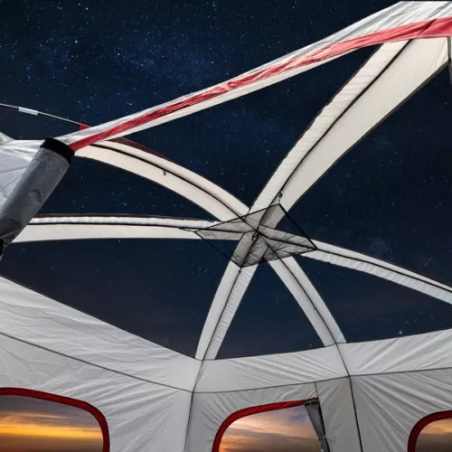 Polyester Fiberglass Poles Can Accommodate 14 People Camping Tent Red - Picture 12 of 19