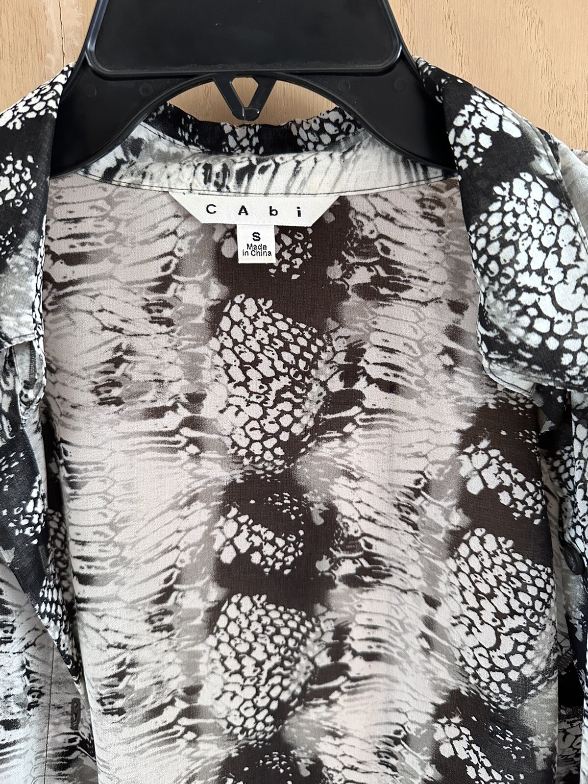 Cabi Python Print Button Up Top Women's Small - image 2