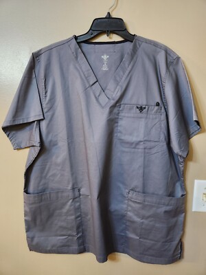 NEW MEN'S MED COUTURE NURSING UNIFORM SCRUB E-Z FLEX 3-POCKET V-NECK TOP #8406
