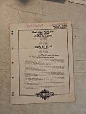 Vintage 1973 Briggs & Stratton 60200-60297 61200-61297Illustrated Parts List