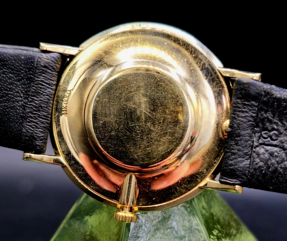 Relógio masculino vintage OMEGA "Museum" ouro maciço 14k década de 1960 corda manual diamante!! - Imagem 2 de 4