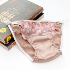 Women's low waist Silk Panties Briefs Ruffle Underwear Lingerie sweet Thong