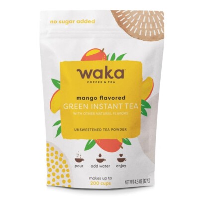 Waka   No Sugar Added & Unsweetened Mango Flavored Green Instant Tea