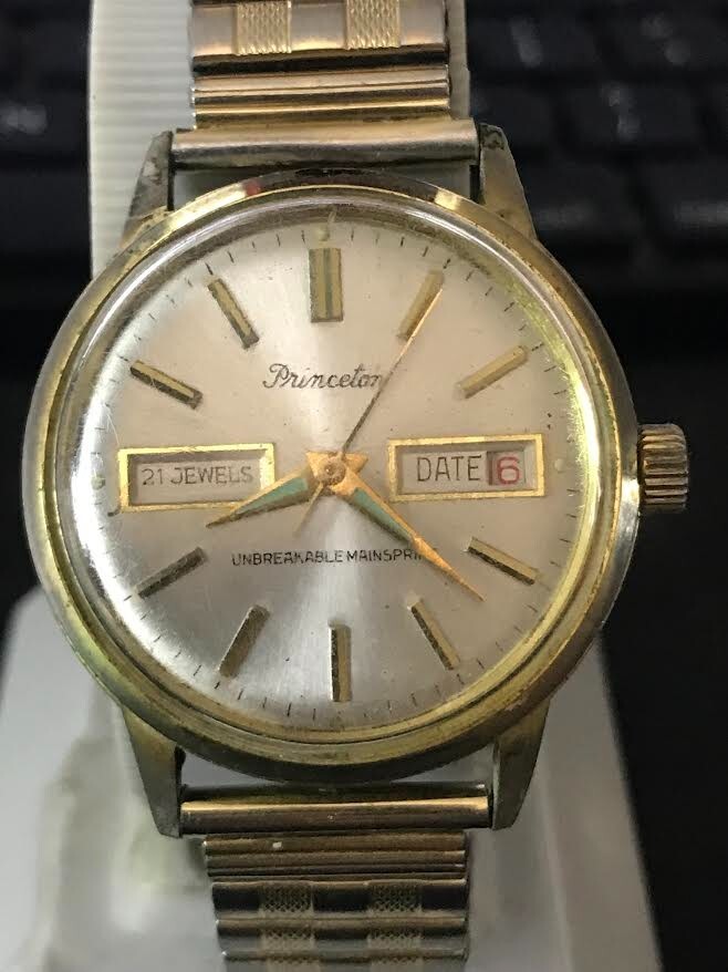 Princeton RARE 34mm Silver Dial Swiss Manual wind Men's Watch, RUN