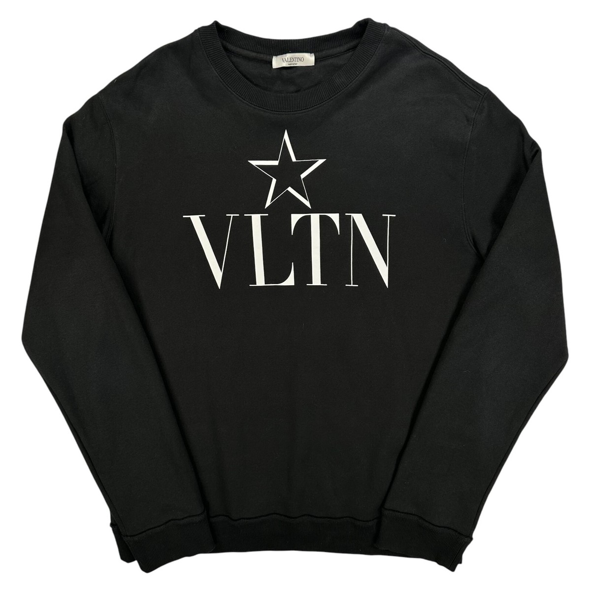 Valentino Size M Sweatshirt Black VLTN Graphic Print Star Chest