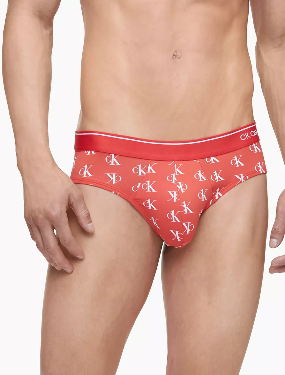 Calvin Klein CK One men red logo print micro hip brief underwear size M