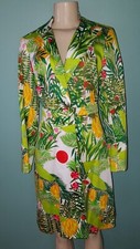 Womens Edward An Multicolor Floral Coat Size 8 Euc