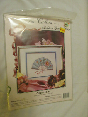 True Colors Ribbon Embroidery Oriental Fan Needlecraft Kit #0005 Bowdish NEW