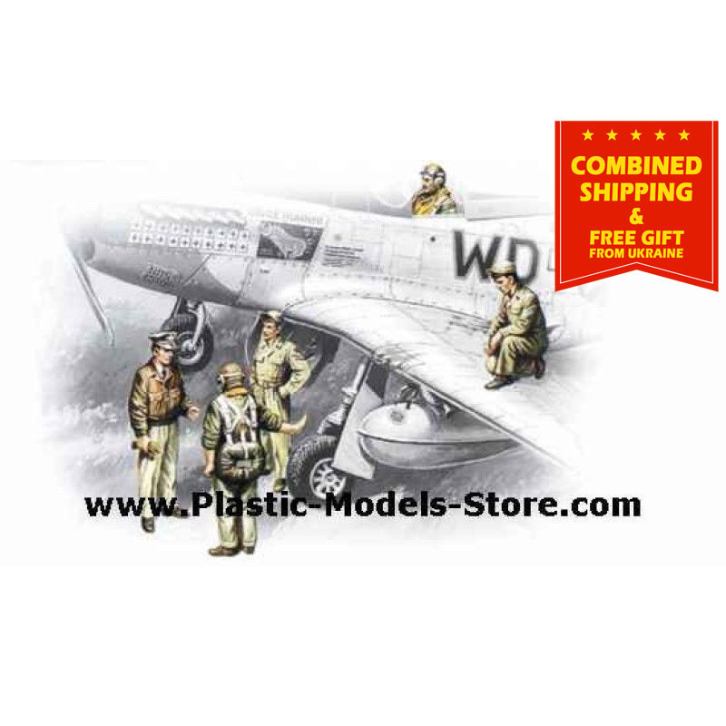 Figurines Pilotes USAAF ICM 32104 3 Pièces Assemblage Figurines Pilotes