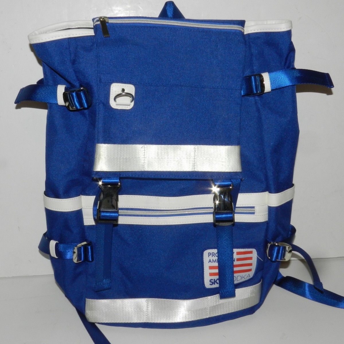 Skyy Vodka PROUDLY AMERICAN Backpack Bag Blue White Flag | eBay