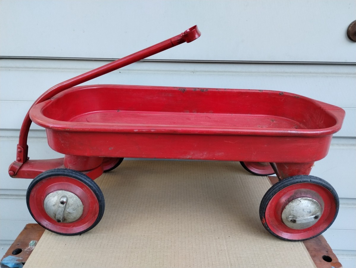 Good Old ART DECO STREAMLINED Painted Red 29 inch Childs Wagon | eBay