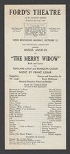 Muriel Angelus "MERRY WIDOW" Arthur Maxwell / Franz Lehar 1942 Baltimore Program