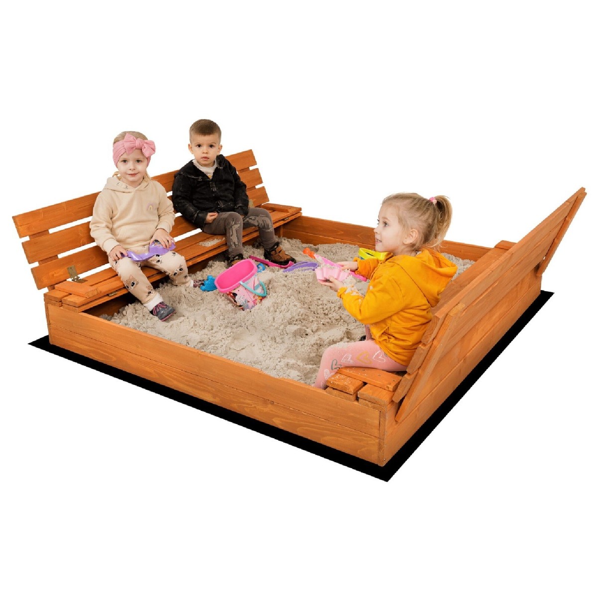 Sandkasten Mit Deckel Sandbox Imprägniert 120x120 150x150