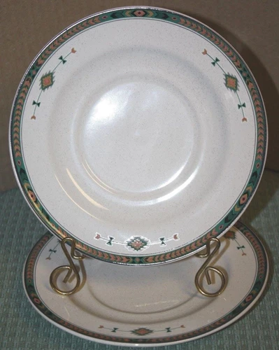 Lot of 2 Mikasa Studio Nova Aztec Y2201 Adirondack 6.5" Saucers Retired MINT 