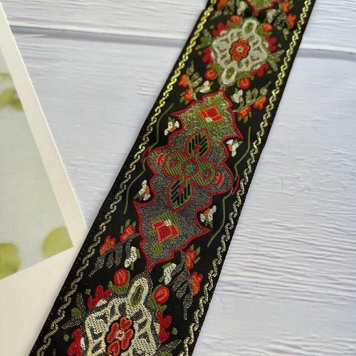 354.3inch/9m Vintage Jacquard Ribbon Edge Emobridered Woven Trim Embellishment - Picture 5 of 11