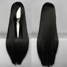 US Stock 31 Inch Women Long Straight Hair Party Costume Cosplay Halloween Wig