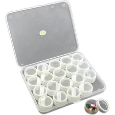 20 Clear Plastic Storage Box & Jars for Organizing Jewelry Finding and Beads 