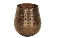 Windlicht Metall Kupfer Alu Antik Look Ø16Cm H17,5Cm Tischdeko Deko Gartenlicht