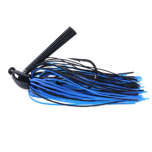 black and blue swim jig