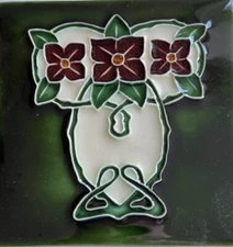 Majolica Tile, Porteous, 6"x6", Art Noveau, Arts & Crafts - V68A