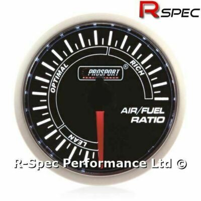 Prosport 52 mm beraucht super weiß Schrittmotor AFR Luft-Kraftstoff-Verhältnis Messgerät-Kit